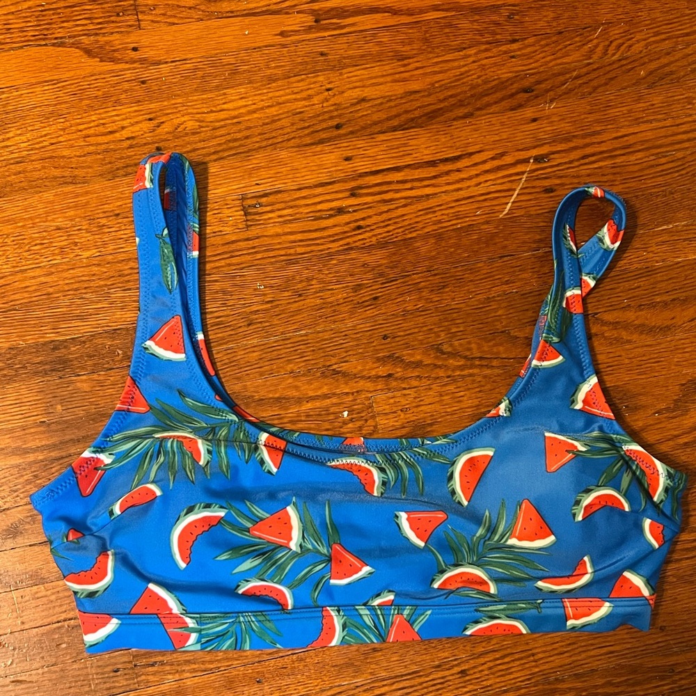 Xhilaration Blue Watermelon Print Bikini Top